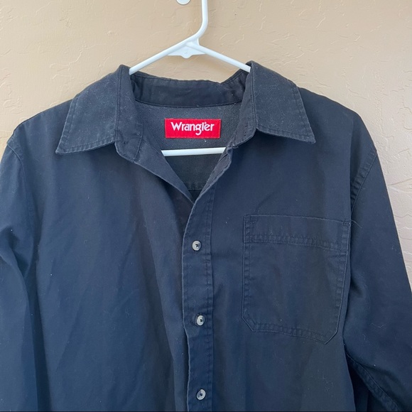 Mens Wrangler Long Sleeve Button Down - Black - Size M - Picture 3 of 5